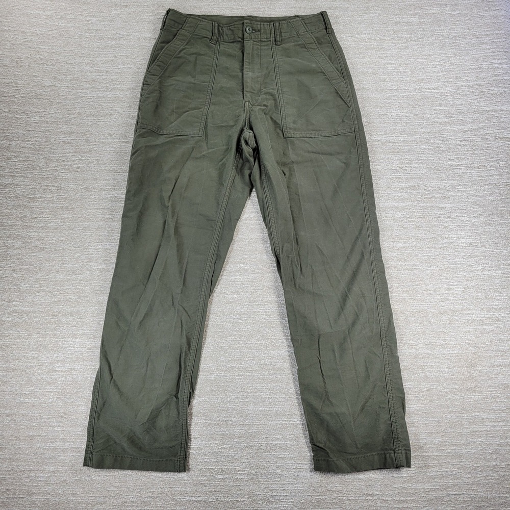 Uniqlo Baker Utility Pants Size 29/30 Olive Green Mens Cotton Workwear Military